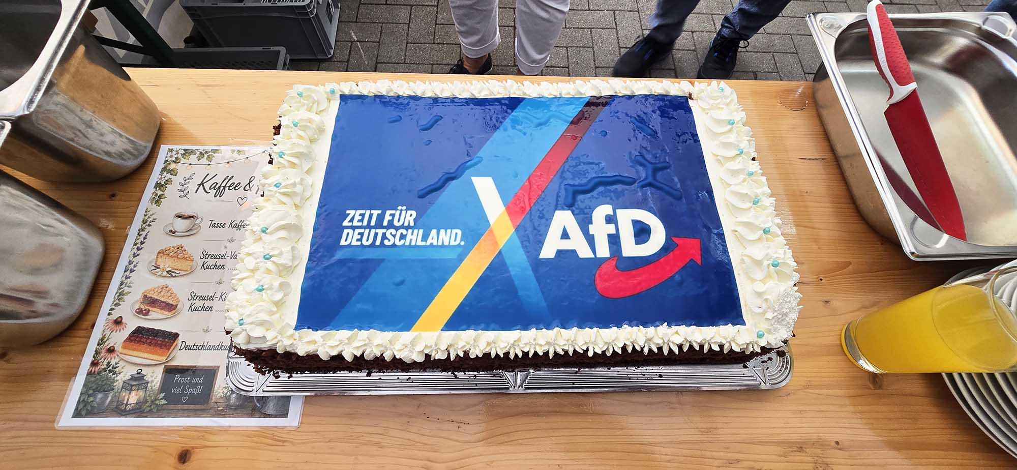 AfD Kuchen beim Wahlabend in Neustadt an der Weinstraße